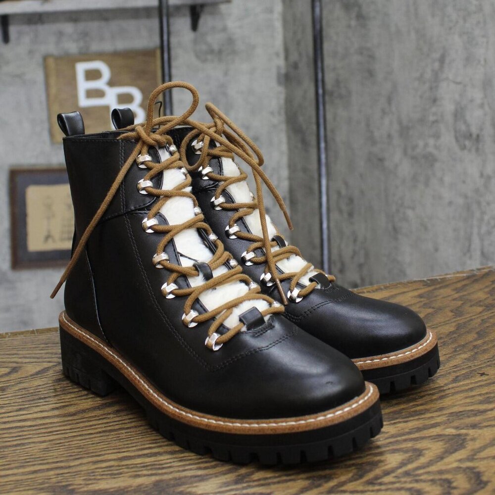 a new day Black and Tan Lace-Up Boots